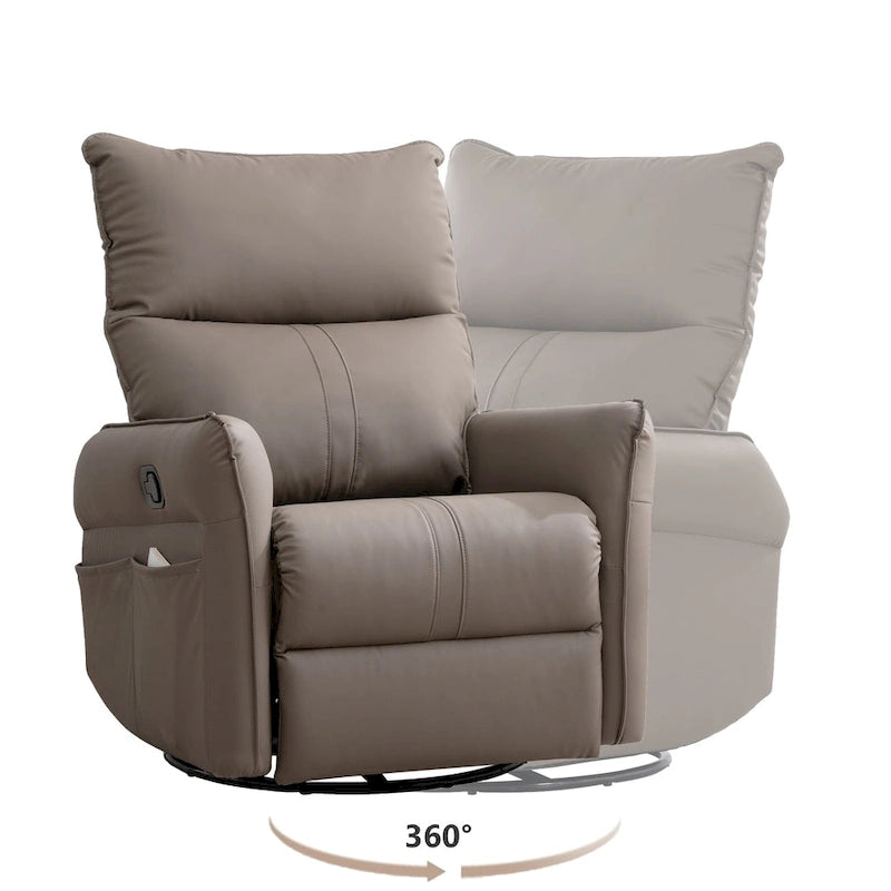 Poltrona reclinabile girevole moderna piccola con sedile imbottito extra
