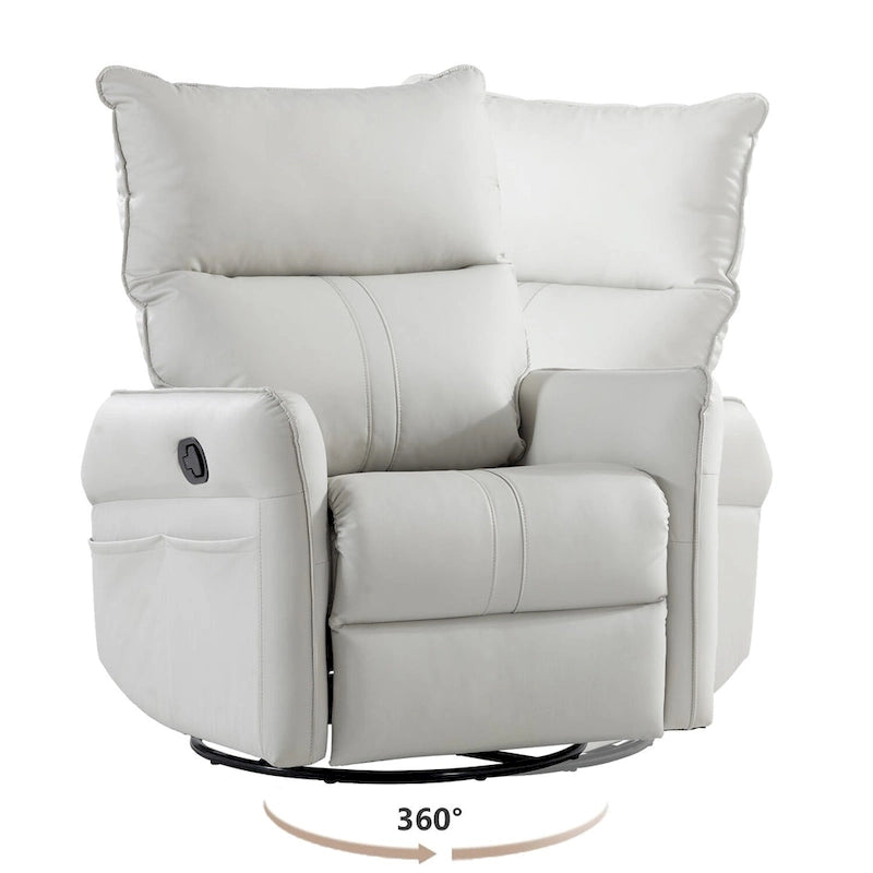 Poltrona reclinabile girevole moderna piccola con sedile imbottito extra