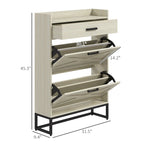 Scarpiera con ante, scarpiera a 6 ripiani con ripiani regolabili, portascarpe in legno, organizer per scarpe
