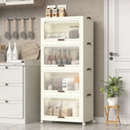 Contenitori portaoggetti in plastica a 4 ripiani con coperchi, contenitori impilabili con ruote, scatole portaoggetti pieghevoli, contenitori portaoggetti richiudibili