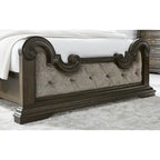 Letto con pannelli imbottiti Maylee marrone scuro/grigio