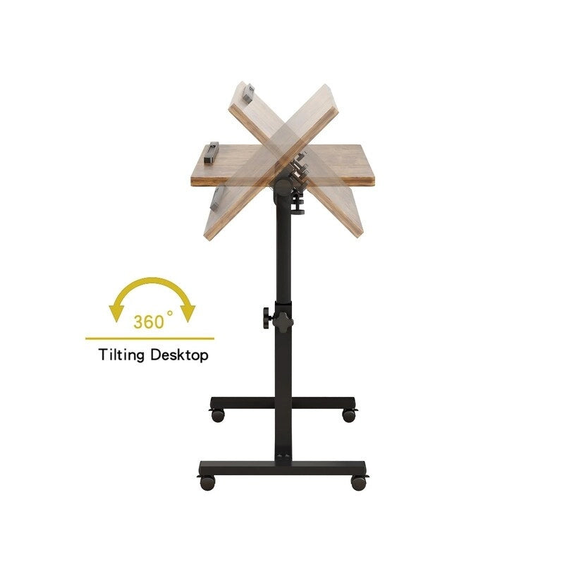 Tavolo vassoio regolabile in altezza con ruote - 23,6P x 15,9L x 35A