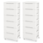   2 PCS 7-Drawer Plastic Rolling Storage Cart with 4 Universal - See Details