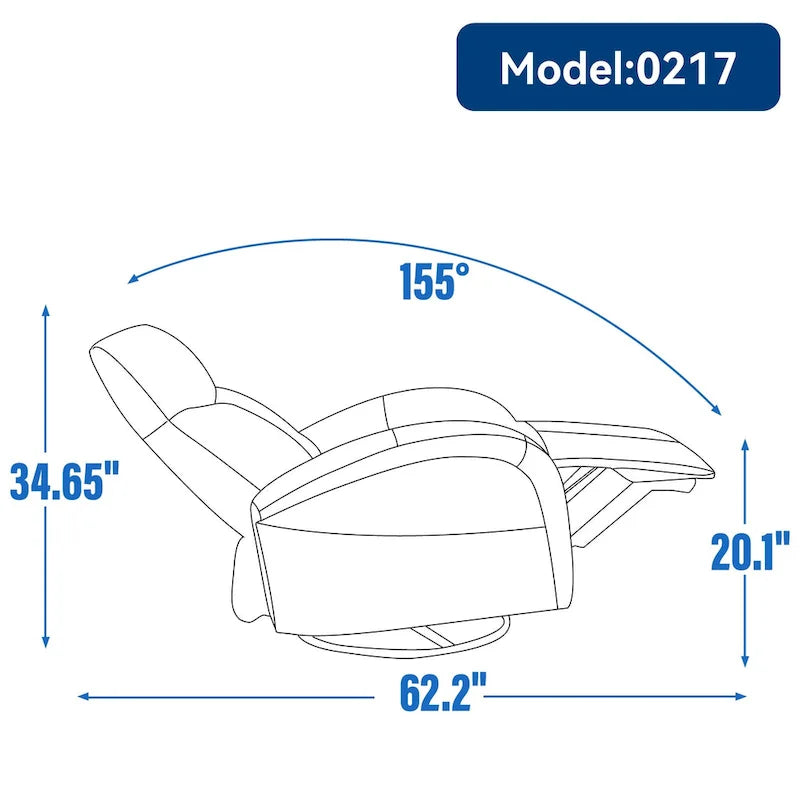 Poltrona reclinabile elettrica girevole e a dondolo in vera pelle 270 per anziani, divano singolo da soggiorno con supporto lombare e braccioli arrotondati