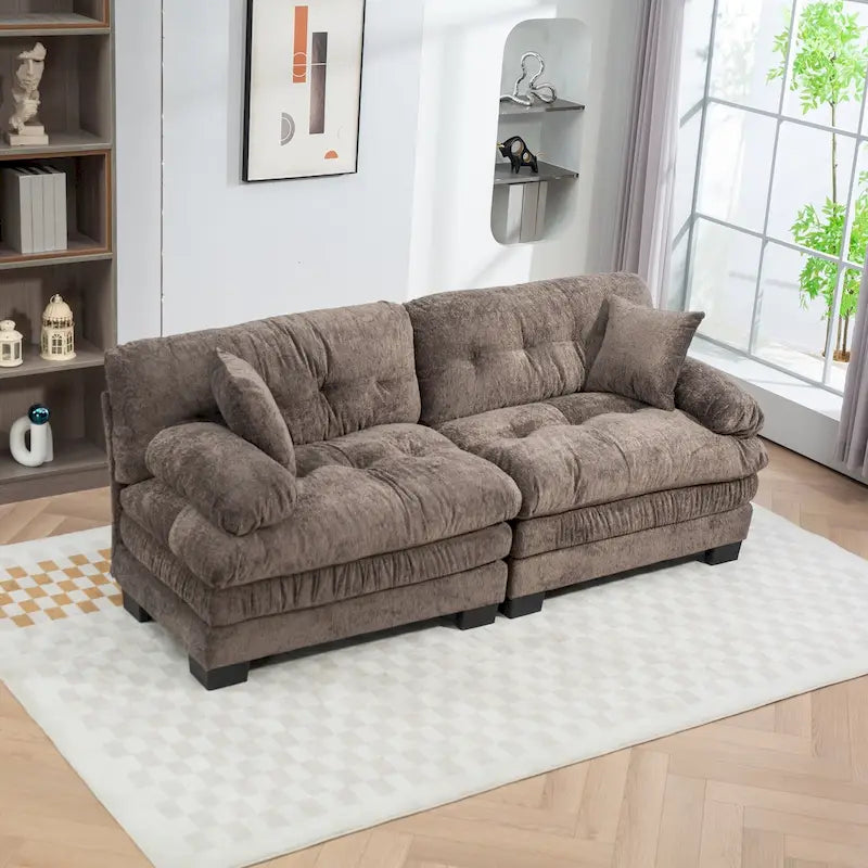 Divano a 3 posti imbottito 84 con Memory Foam e cuscini comfort