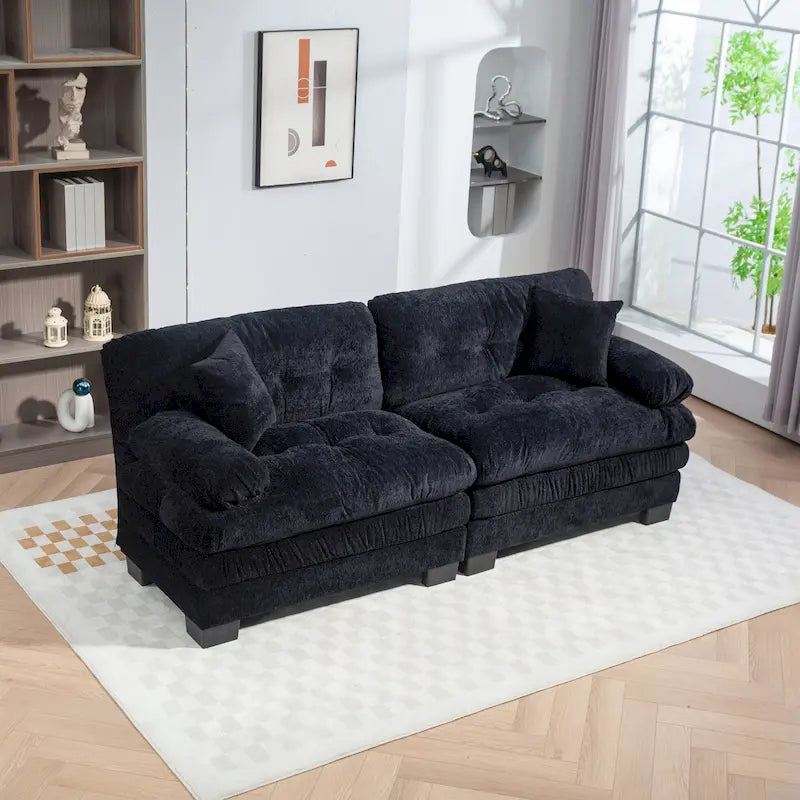 Divano a 3 posti imbottito 84 con Memory Foam e cuscini comfort