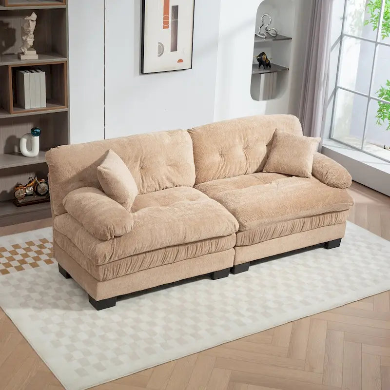 Divano a 3 posti imbottito 84 con Memory Foam e cuscini comfort