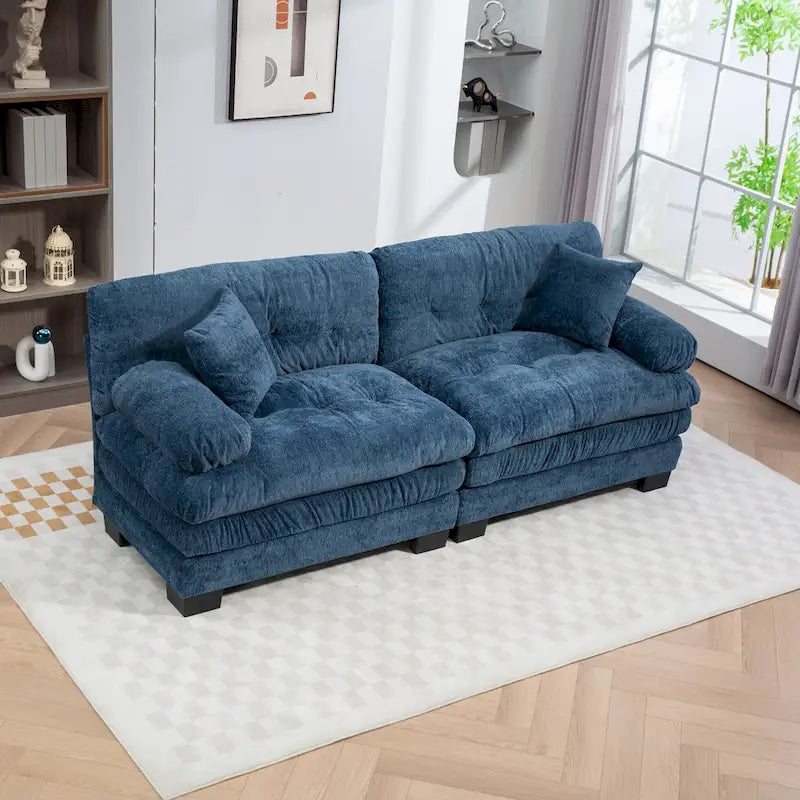 Divano a 3 posti imbottito 84 con Memory Foam e cuscini comfort