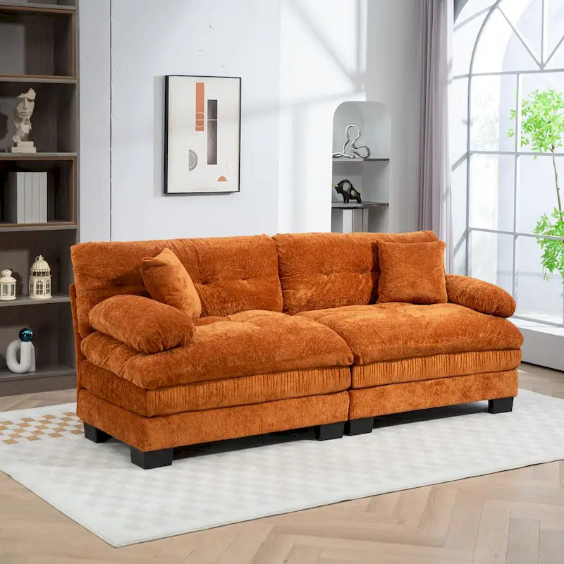 Divano a 3 posti imbottito 84 con Memory Foam e cuscini comfort