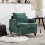 Poltrona Emerald Modern 29.53 rivestita in ciniglia con struttura in legno massello e cuscini