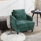Poltrona Emerald Modern 29.53 rivestita in ciniglia con struttura in legno massello e cuscini