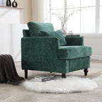 Poltrona Emerald Modern 29.53 rivestita in ciniglia con struttura in legno massello e cuscini