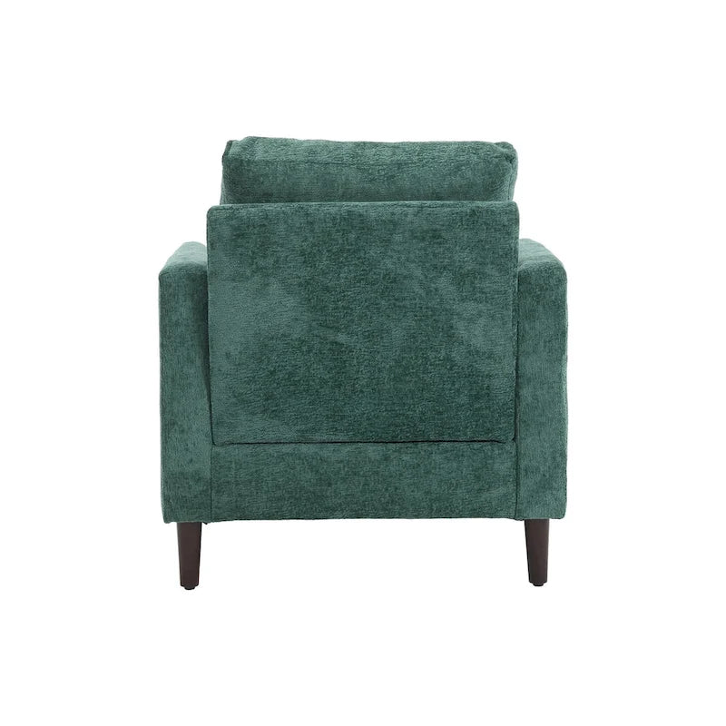 Poltrona Emerald Modern 29.53 rivestita in ciniglia con struttura in legno massello e cuscini