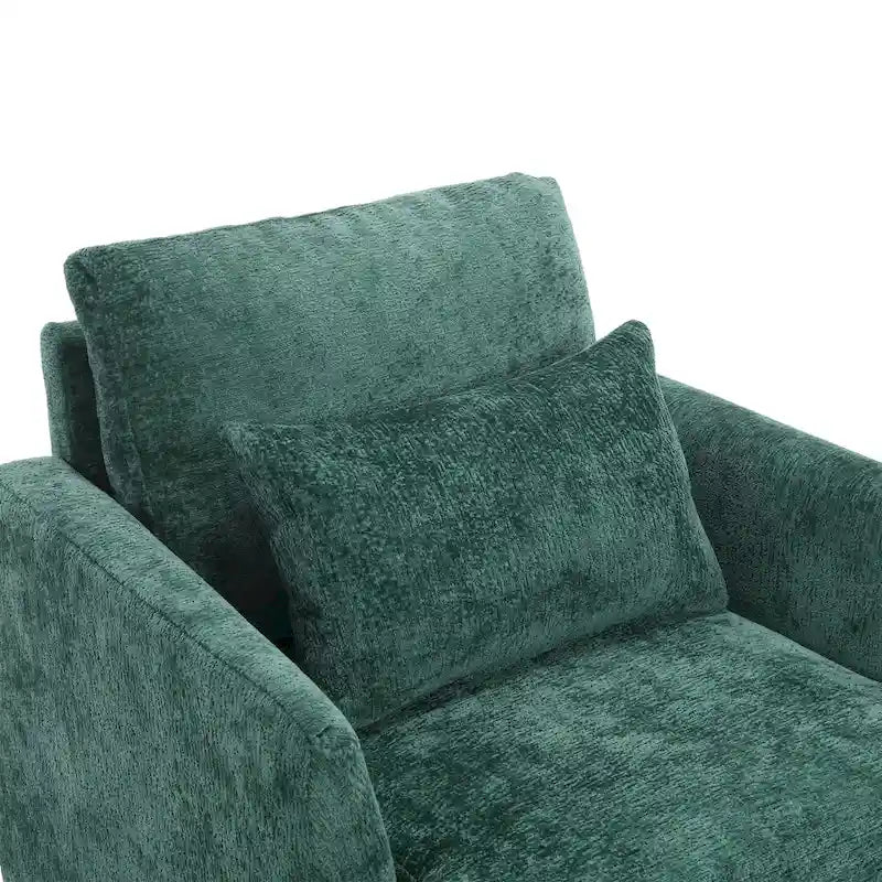 Poltrona Emerald Modern 29.53 rivestita in ciniglia con struttura in legno massello e cuscini