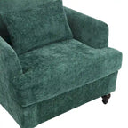 Poltrona Emerald Modern 29.53 rivestita in ciniglia con struttura in legno massello e cuscini