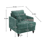 Poltrona Emerald Modern 29.53 rivestita in ciniglia con struttura in legno massello e cuscini