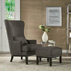 Capella Highback Wing Lounge Chair with Footstool by  