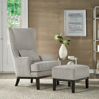 Poltrona lounge Capella Highback Wing con poggiapiedi di