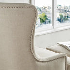 Poltrona lounge Capella Highback Wing con poggiapiedi di