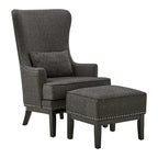 Poltrona lounge Capella Highback Wing con poggiapiedi di
