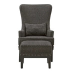 Poltrona lounge Capella Highback Wing con poggiapiedi di