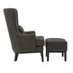 Poltrona lounge Capella Highback Wing con poggiapiedi di