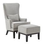 Poltrona lounge Capella Highback Wing con poggiapiedi di