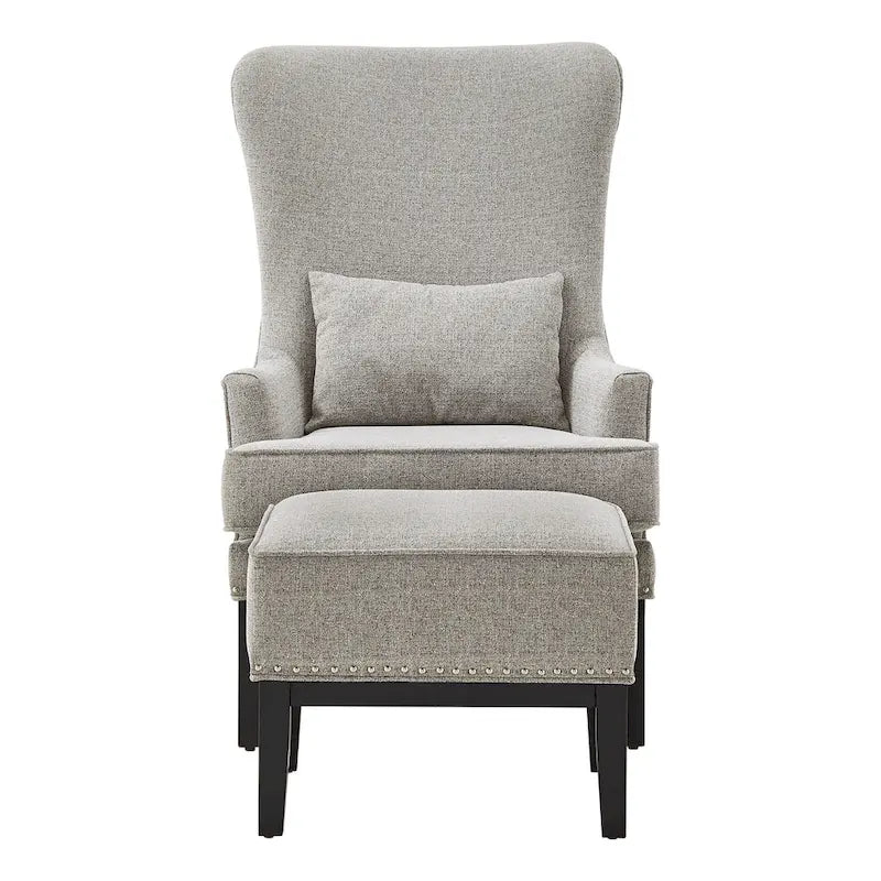 Poltrona lounge Capella Highback Wing con poggiapiedi di