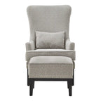 Poltrona lounge Capella Highback Wing con poggiapiedi di