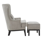 Poltrona lounge Capella Highback Wing con poggiapiedi di