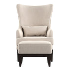 Poltrona lounge Capella Highback Wing con poggiapiedi di