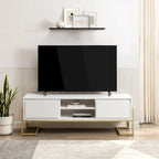 Mobile TV Middlebrook con 2 cassetti e base in metallo in stile contemporaneo