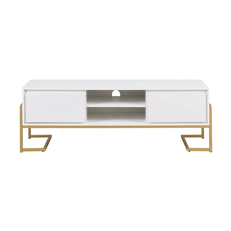 Mobile TV Middlebrook con 2 cassetti e base in metallo in stile contemporaneo