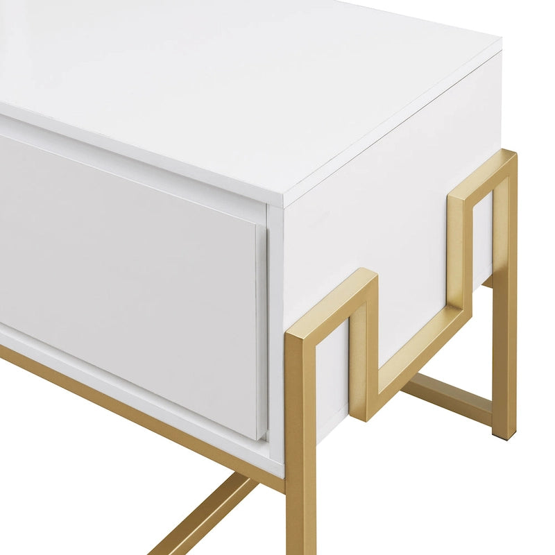 Mobile TV Middlebrook con 2 cassetti e base in metallo in stile contemporaneo