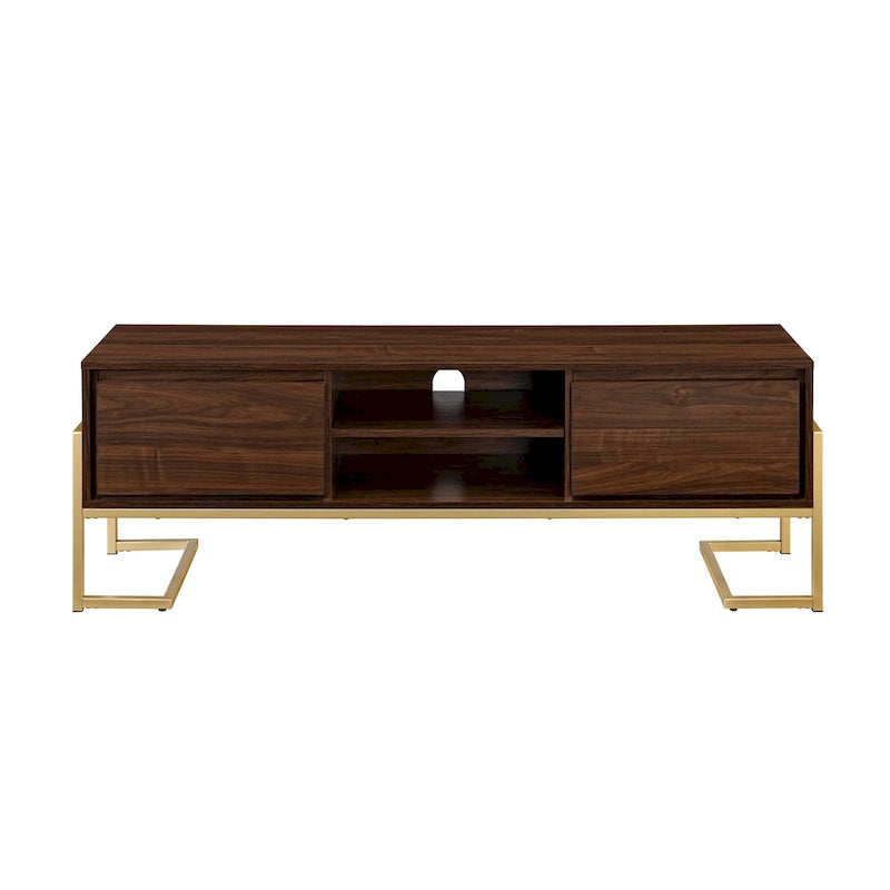 Mobile TV Middlebrook con 2 cassetti e base in metallo in stile contemporaneo