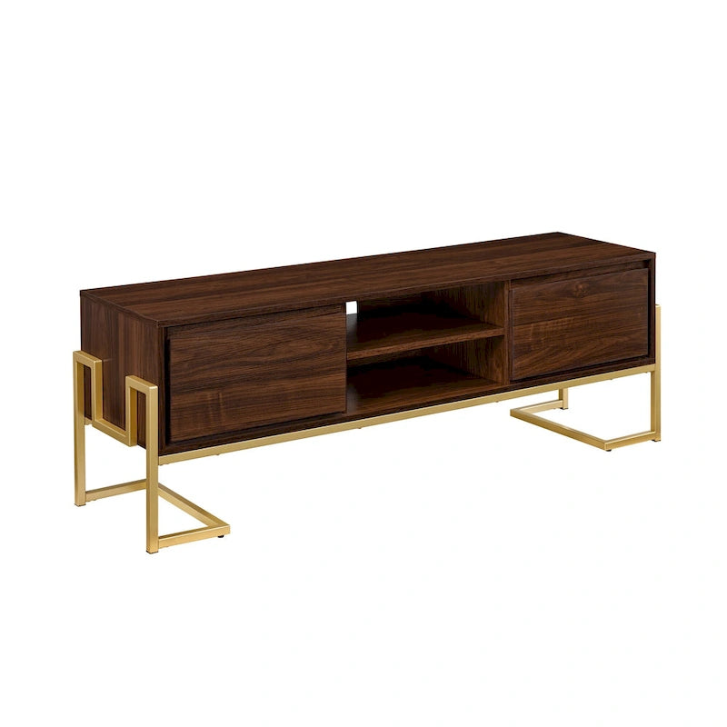 Mobile TV Middlebrook con 2 cassetti e base in metallo in stile contemporaneo