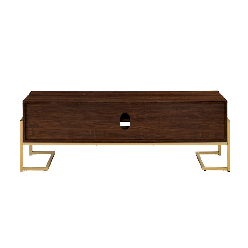 Mobile TV Middlebrook con 2 cassetti e base in metallo in stile contemporaneo