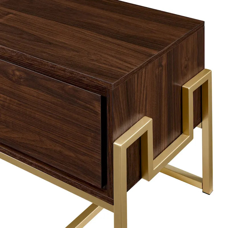 Mobile TV Middlebrook con 2 cassetti e base in metallo in stile contemporaneo