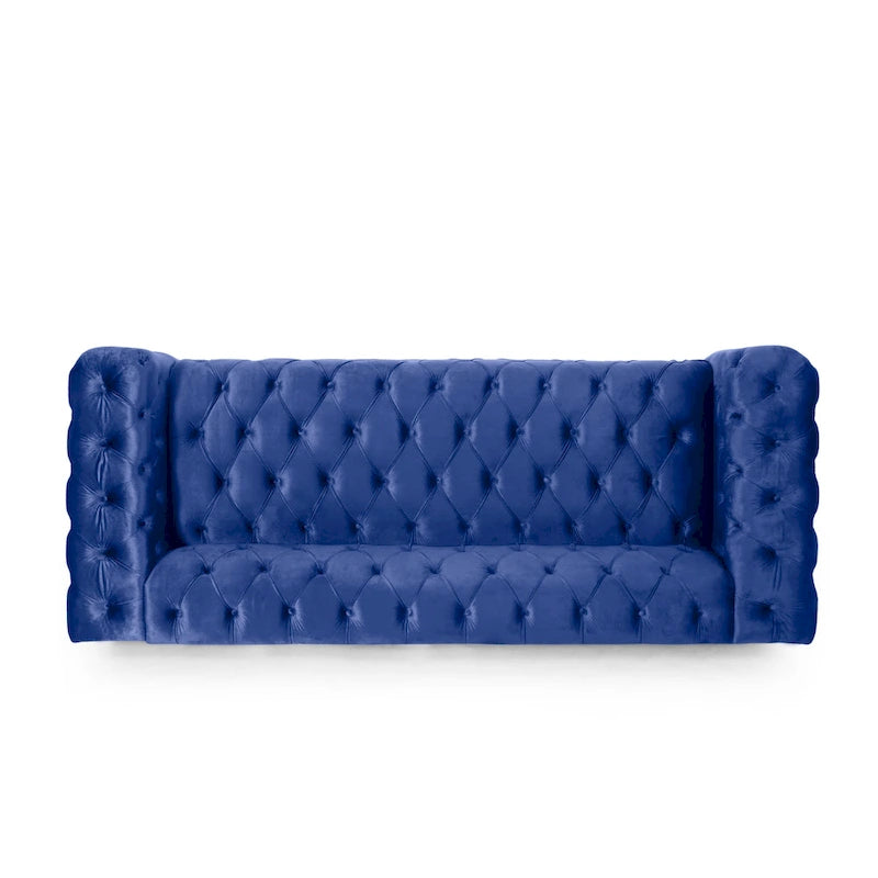 Divano Sagewood Transitional con imbottitura capitonné profonda, di