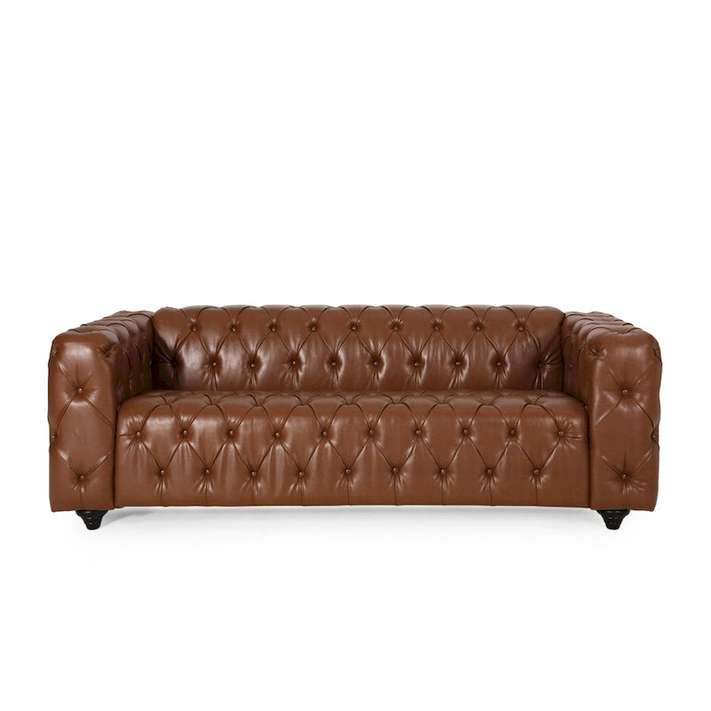 Divano Sagewood Transitional con imbottitura capitonné profonda, di
