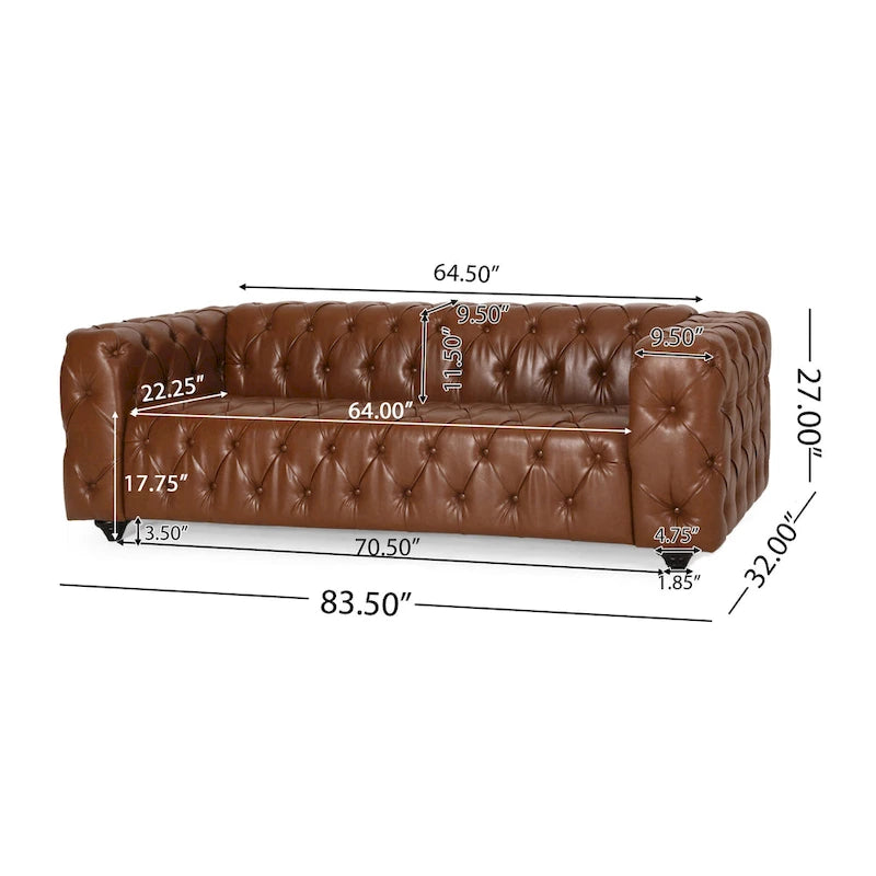 Divano Sagewood Transitional con imbottitura capitonné profonda, di
