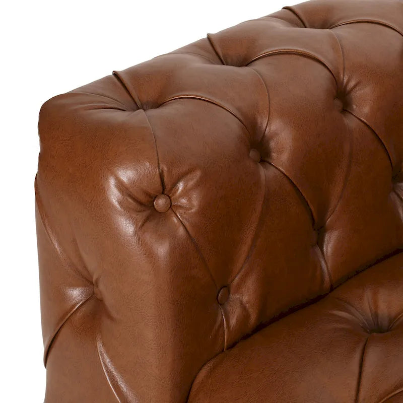 Divano Sagewood Transitional con imbottitura capitonné profonda, di