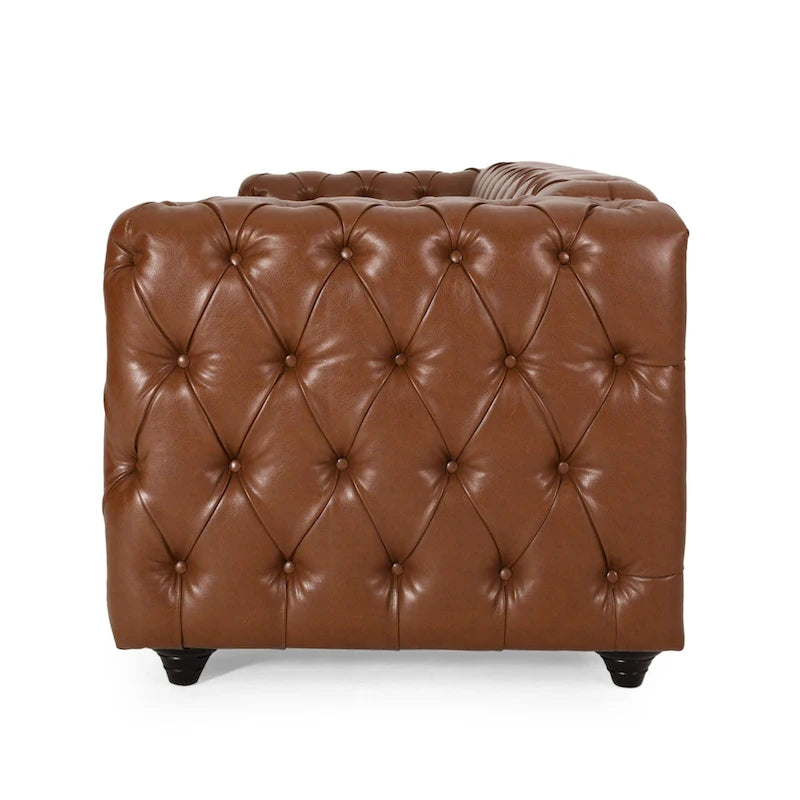 Divano Sagewood Transitional con imbottitura capitonné profonda, di