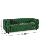Divano Sagewood Transitional con imbottitura capitonné profonda, di