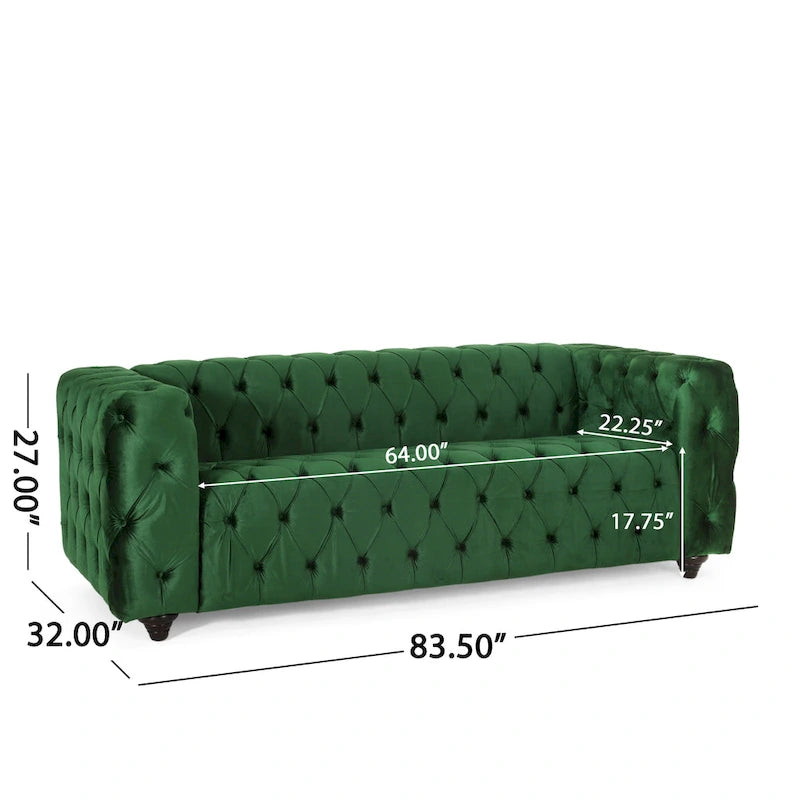 Divano Sagewood Transitional con imbottitura capitonné profonda, di