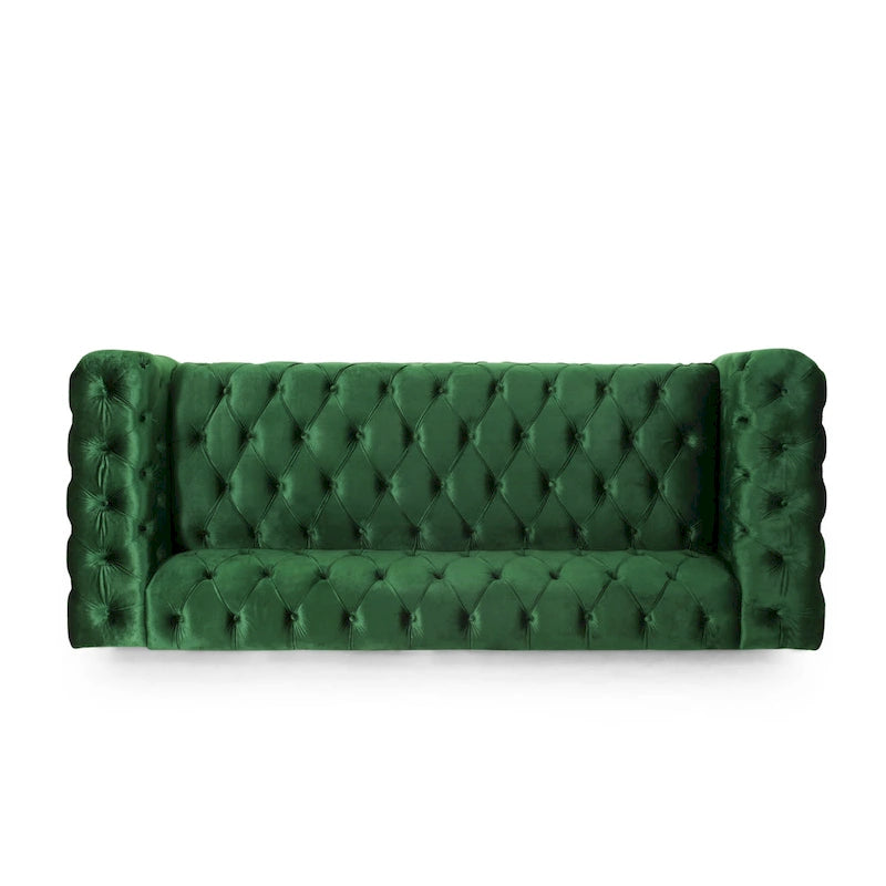 Divano Sagewood Transitional con imbottitura capitonné profonda, di