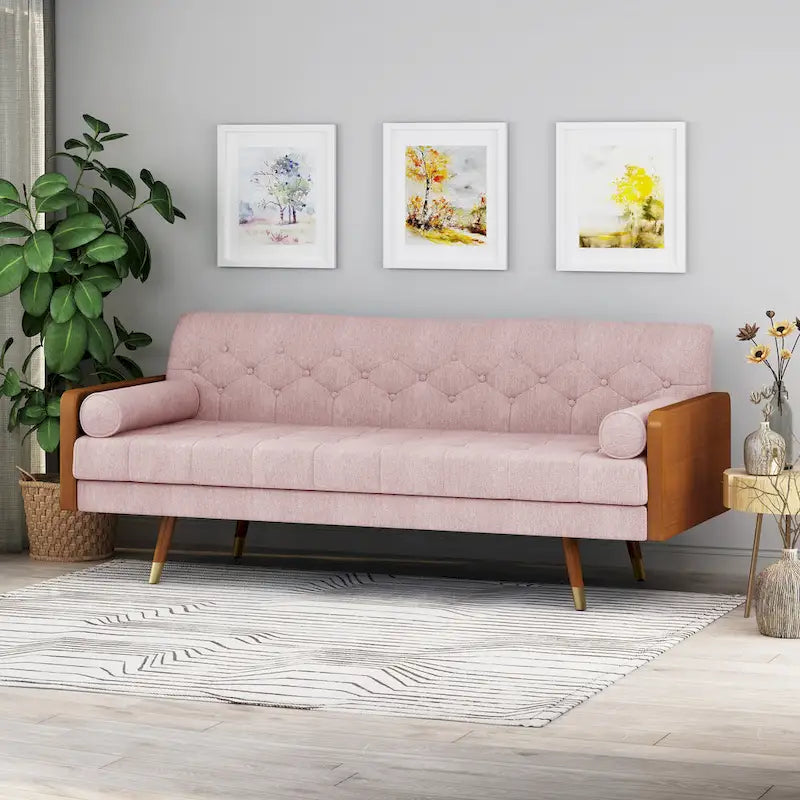 Jalon Mid-century Modern Tufted Fabric Sofa by  