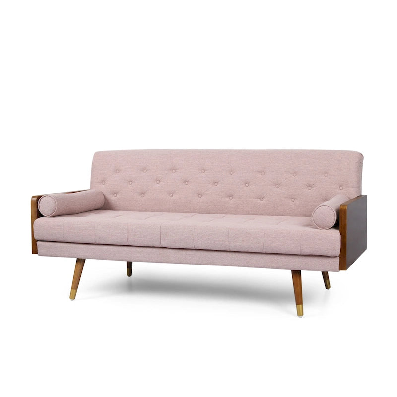 Divano in tessuto trapuntato Jalon stile Mid-century Modern di