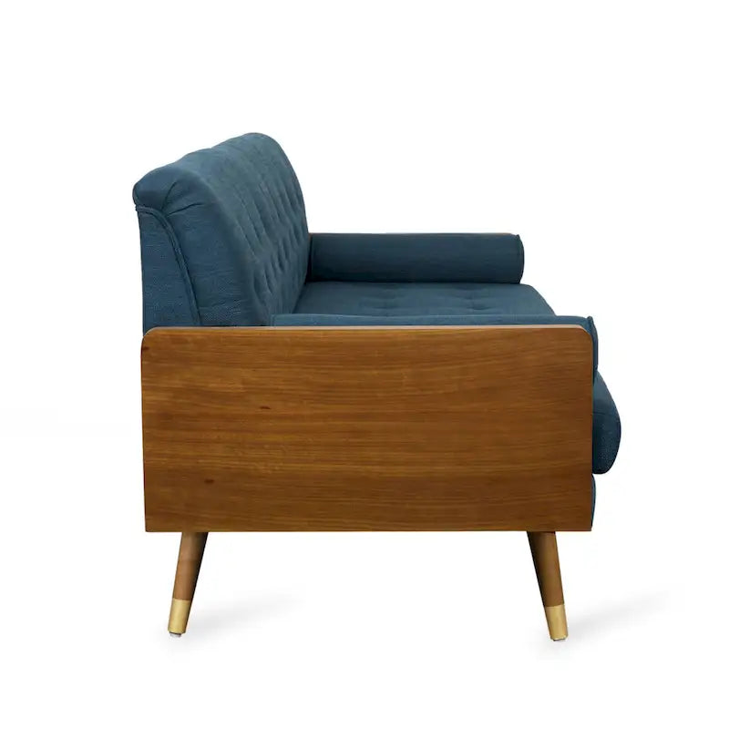 Divano in tessuto trapuntato Jalon stile Mid-century Modern di