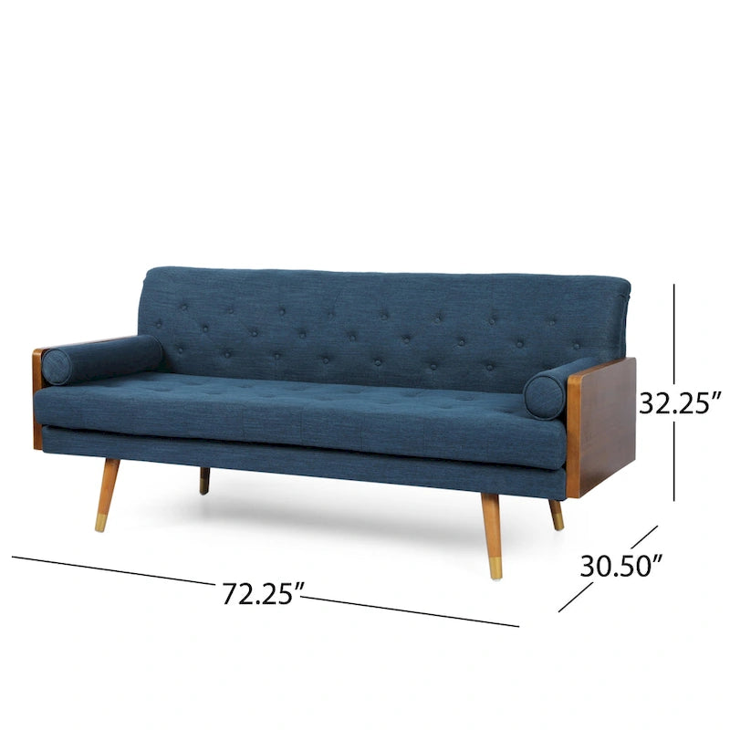 Divano in tessuto trapuntato Jalon stile Mid-century Modern di